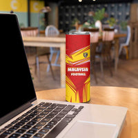Malaysia Football Skinny Tumbler with Roaring Tiger and Red Yellow National Colors