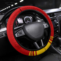Malaysia Football Steering Wheel Cover with Roaring Tiger and Red Yellow National Colors