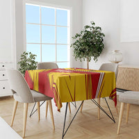 Malaysia Football Tablecloth with Roaring Tiger and Red Yellow National Colors