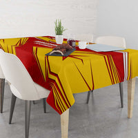 Malaysia Football Tablecloth with Roaring Tiger and Red Yellow National Colors