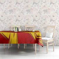 Malaysia Football Tablecloth with Roaring Tiger and Red Yellow National Colors