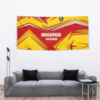 Malaysia Football Tapestry with Roaring Tiger and Red Yellow National Colors