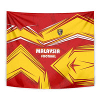 Malaysia Football Tapestry with Roaring Tiger and Red Yellow National Colors