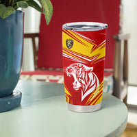 Malaysia Football Tumbler Cup with Roaring Tiger and Red Yellow National Colors