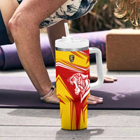Malaysia Football Tumbler With Handle with Roaring Tiger and Red Yellow National Colors
