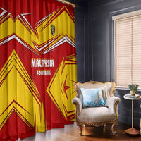 Malaysia Football Window Curtain with Roaring Tiger and Red Yellow National Colors