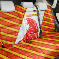 Malaysia National Crest Back Car Seat Cover with Red Tiger and Traditional Batik Yellow White