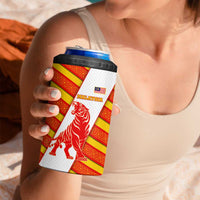 Malaysia National Crest 4 in 1 Can Cooler Tumbler with Red Tiger and Traditional Batik Yellow White