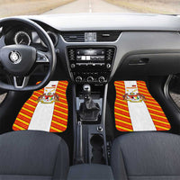 Malaysia National Crest Car Mats with Red Tiger and Traditional Batik Yellow White
