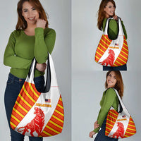 Malaysia National Crest Grocery Bag with Red Tiger and Traditional Batik Yellow White