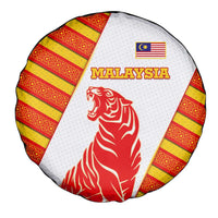 Malaysia National Crest Spare Tire Cover with Red Tiger and Traditional Batik Yellow White