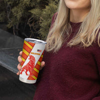 Malaysia National Crest Tumbler Cup with Red Tiger and Traditional Batik Yellow White