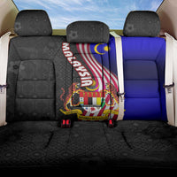 Malaysia Coat of Arms Back Car Seat Cover with National Flag and Black Batik Pattern