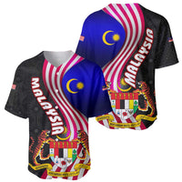 Malaysia Coat of Arms Baseball Jersey with National Flag and Black Batik Pattern
