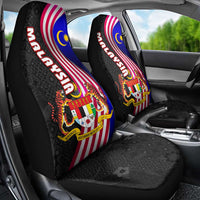 Malaysia Coat of Arms Car Seat Cover with National Flag and Black Batik Pattern