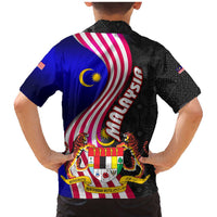 Malaysia Coat of Arms Family Matching Mermaid Dress and Hawaiian Shirt with National Flag and Black Batik Pattern