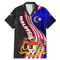 Malaysia Coat of Arms Family Matching Mermaid Dress and Hawaiian Shirt with National Flag and Black Batik Pattern