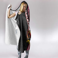 Malaysia Coat of Arms Hooded Blanket with National Flag and Black Batik Pattern