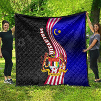 Malaysia Coat of Arms Quilt with National Flag and Black Batik Pattern