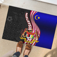 Malaysia Coat of Arms Rubber Doormat with National Flag and Black Batik Pattern