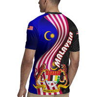 Malaysia Coat of Arms Rugby Jersey with National Flag and Black Batik Pattern