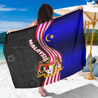 Malaysia Coat of Arms Sarong with National Flag and Black Batik Pattern