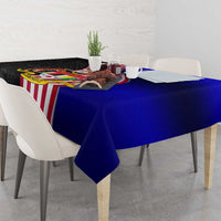 Malaysia Coat of Arms Tablecloth with National Flag and Black Batik Pattern