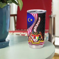 Malaysia Coat of Arms Tumbler Cup with National Flag and Black Batik Pattern