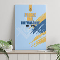 Prince Hall Freemasonry Canvas Wall Art Vintage Brush Stroke Masonic Blue Gold Graphic