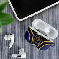Personalized Prince Hall Freemasonry AirPods Case Royal Blue Gold Masonic Geometric Legacy Graphic