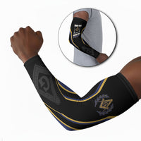 Personalized Prince Hall Freemasonry Arm Sleeves Royal Blue Gold Masonic Geometric Legacy Graphic