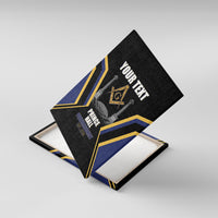 Personalized Prince Hall Freemasonry Canvas Wall Art Royal Blue Gold Masonic Geometric Legacy Graphic