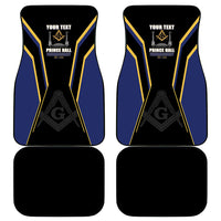 Personalized Prince Hall Freemasonry Car Mats Royal Blue Gold Masonic Geometric Legacy Graphic
