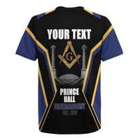 Personalized Prince Hall Freemasonry Rugby Jersey Royal Blue Gold Masonic Geometric Legacy Graphic