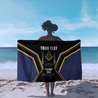 Personalized Prince Hall Freemasonry Sarong Royal Blue Gold Masonic Geometric Legacy Graphic