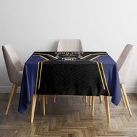 Personalized Prince Hall Freemasonry Tablecloth Royal Blue Gold Masonic Geometric Legacy Graphic