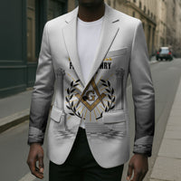 Personalized Prince Hall Freemasonry Blazer Masonic Square And Compass Vintage Gold Pillar Illustration