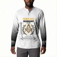 Personalized Prince Hall Freemasonry Button Sweatshirt Masonic Square And Compass Vintage Gold Pillar Illustration