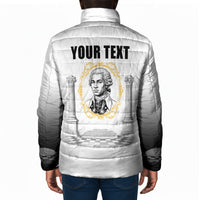 Personalized Prince Hall Freemasonry Padded Jacket Masonic Square And Compass Vintage Gold Pillar Illustration