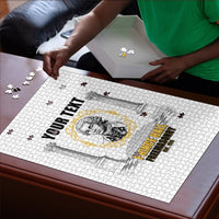 Personalized Prince Hall Freemasonry Puzzle Masonic Square And Compass Vintage Gold Pillar Illustration