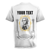 Personalized Prince Hall Freemasonry Rugby Jersey Masonic Square And Compass Vintage Gold Pillar Illustration