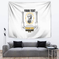 Personalized Prince Hall Freemasonry Tapestry Masonic Square And Compass Vintage Gold Pillar Illustration
