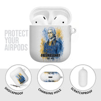 Prince Hall Freemasonry AirPods Case Square And Compass Letter G Watercolor Portrait Art