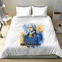Prince Hall Freemasonry Bedding Set Square And Compass Letter G Watercolor Portrait Art