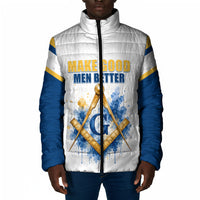 Prince Hall Freemasonry Padded Jacket Square And Compass Letter G Watercolor Portrait Art