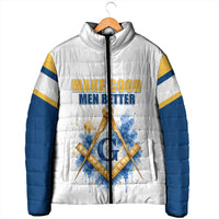 Prince Hall Freemasonry Padded Jacket Square And Compass Letter G Watercolor Portrait Art
