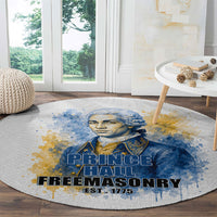 Prince Hall Freemasonry Round Carpet Square And Compass Letter G Watercolor Portrait Art
