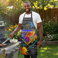 Prince Hall Freemasonry Apron Colorful Graffiti Paint Splatter On Urban Stone Wall
