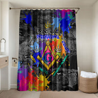 Prince Hall Freemasonry Bathroom Set Colorful Graffiti Paint Splatter On Urban Stone Wall