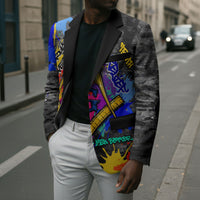 Prince Hall Freemasonry Blazer Colorful Graffiti Paint Splatter On Urban Stone Wall
